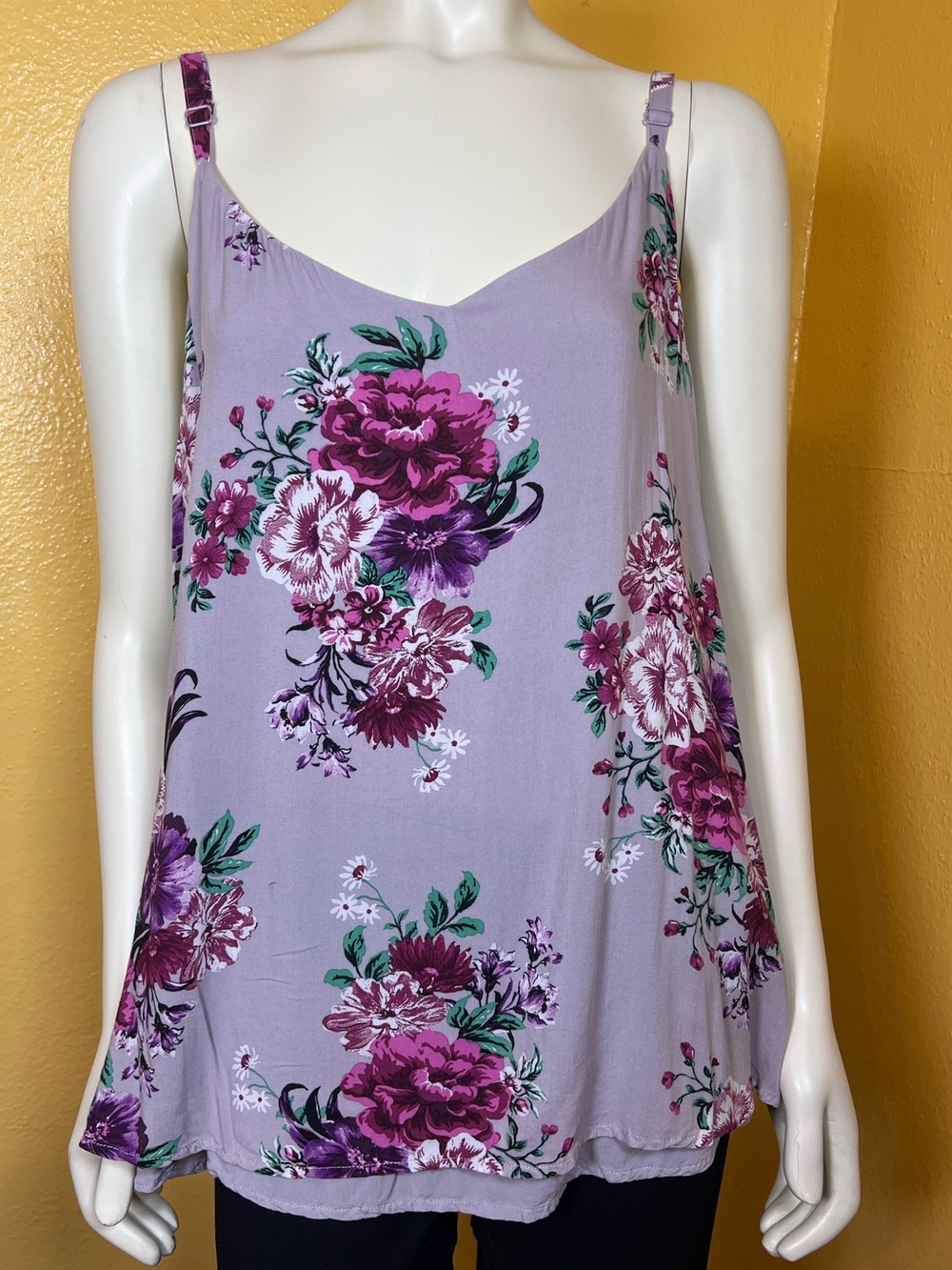 Torrid Lavender Floral Adjustable Strap Tank, 1X